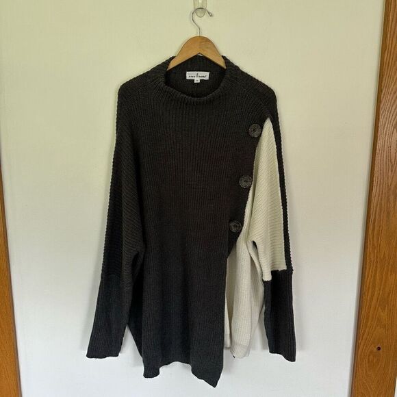 Neon Buddha Women’s Solstice Oversized Cotton Color-block Artisan Style Button P - Picture 2 of 8